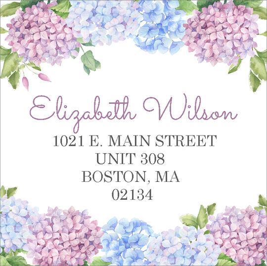 Hydrangea Garden Square Address Labels